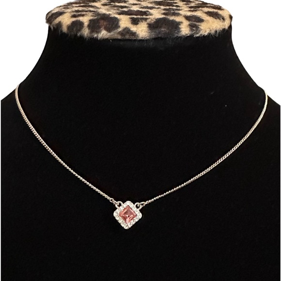 Givenchy Square Pave Stud Earrings & Necklace Set - Picture 3 of 6